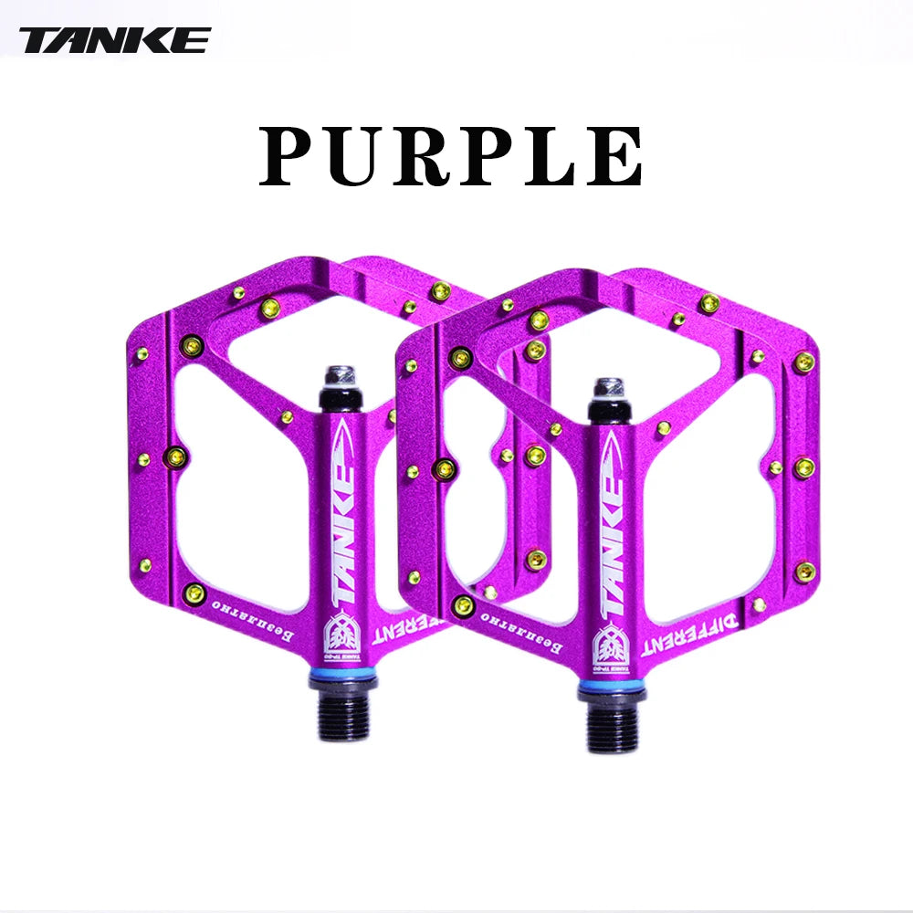 TANKE MTB Bike Pedals Aluminum Alloy Non-Slip Platform 10 Pins/Side with Bearings, Colors