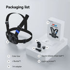 TELESIN Chest Strap Mount Waistcoat Belt Mount for GoPro Hero 13 12 11 10 9 8 7 6 5 Insta360 DJI Action Camera Accessories