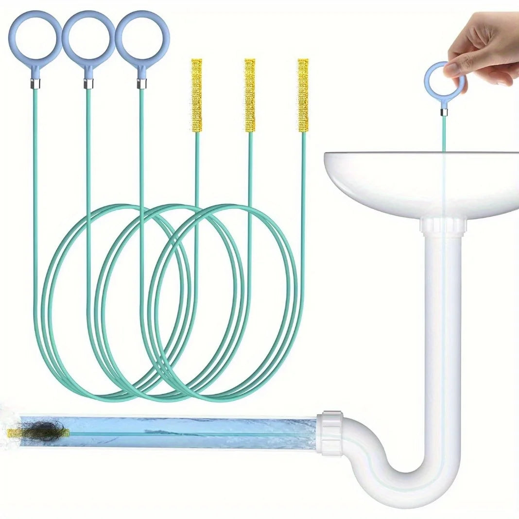 Drain Snake Hair Clog Remover Tool, Anti-Break Metal with Nylon Coating Sink Snake, for Bathroom Sink, Tub, Shower, Pipe Drain