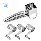 Hand Crank Rotary Cheese Grater Shredder, Stainless Steel Manual Kitchen Tool, 1pc