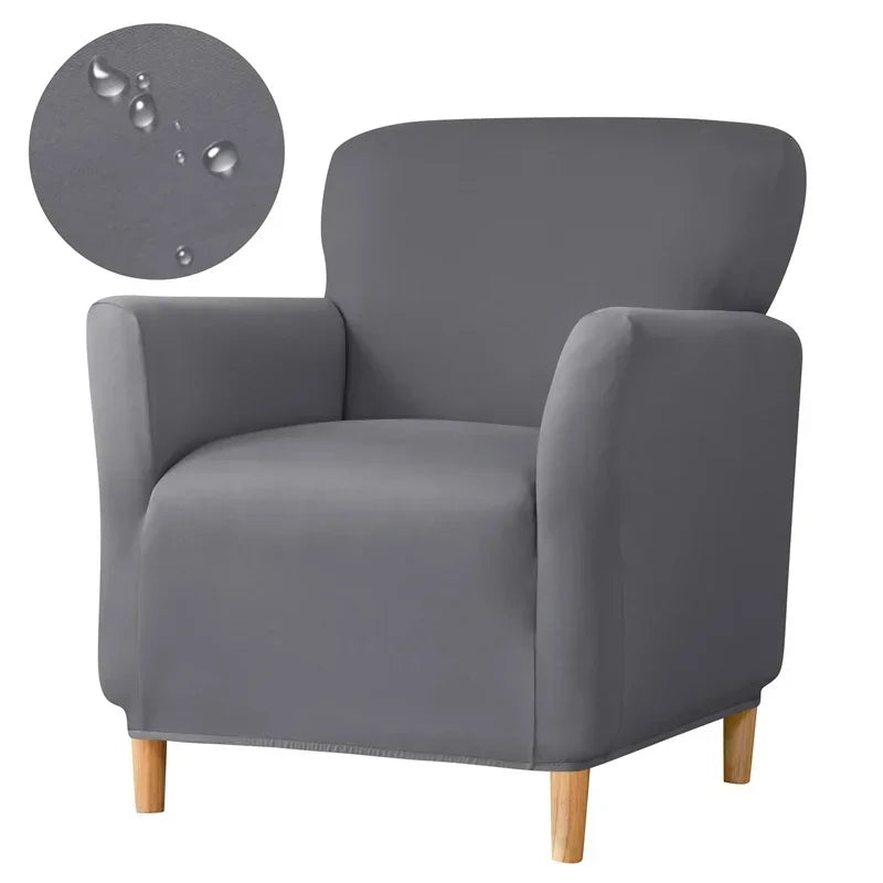 Stretch Spandex Tub Chair Cover Water Repellent Elastic Club Sofa Covers Solid Color Relax Single Armchair Slipcover Bar Counter