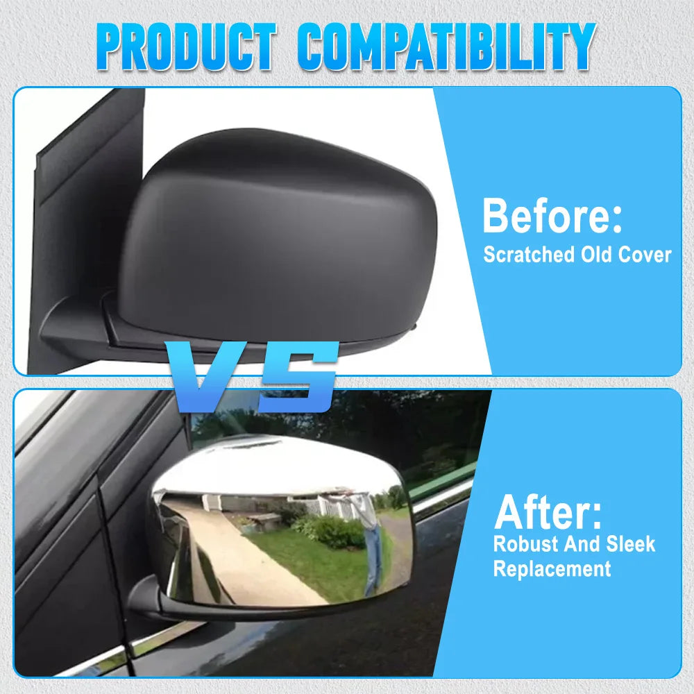Car Rearview Side Mirror Cover Wing Cap 
 Exterior Door Case Trim For Dodge Grand Caravan Chrysler Town & Country 2008-2016