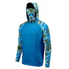 Men's Hooded Fishing Shirt with Face Mask, UV Protection Quick Dry Long Sleeve, 2XL-3XL
