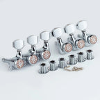 GUYKER Chrome Guitar Locking Tuners Electric Guitar Machine Heads Tuners Metal Lock Silver Guitar Tuning Pegs