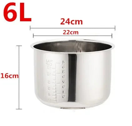 304 Stainless Steel Rice Cooker Inner Pot Replacement Liner, Nonstick Cooking Bowl