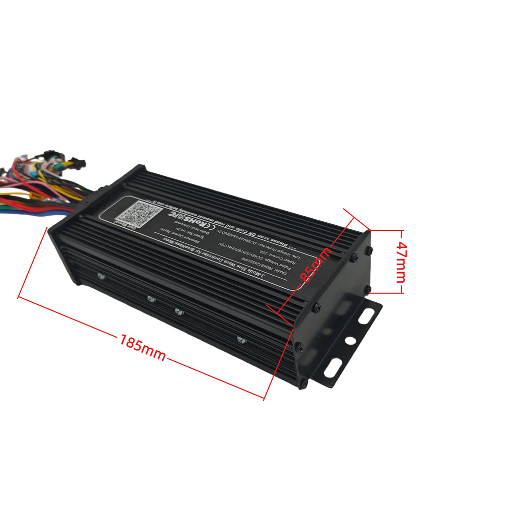 48V-72V 45A 3-mode Sine Wave ebike Controller with/without Display for 1000W-2880W Motor