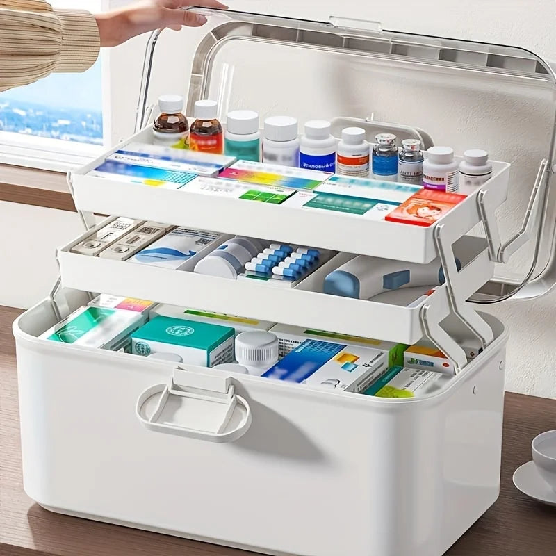 3-Tier Home Medicine Box,Large Capacity Children's Medicine Multi-layer Medical Storage Box,First Aid Kit,Small Medicine Box