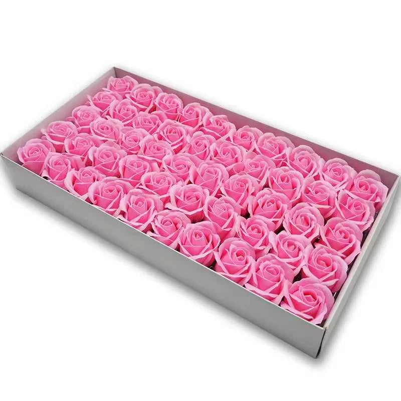 50pcs/lot Artificial Flower Roses Heads Dia4.5cm Beauty Wedding Valentine's Day Gift Roses Bouquet Home Party Decoration Flowers