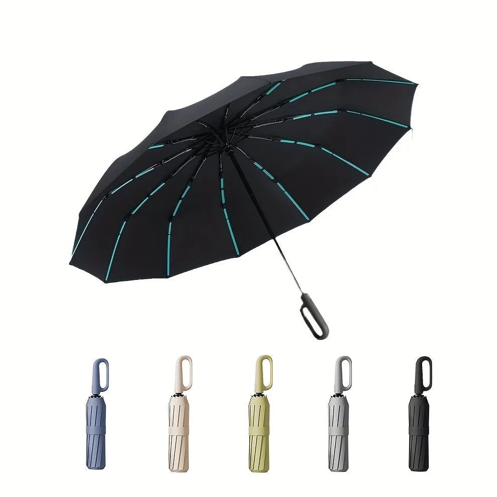 10-rib automatic folding umbrella, extra large windproof reinforced canopy, 1pc