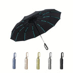 10-rib automatic folding umbrella, extra large windproof reinforced canopy, 1pc