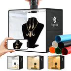 Lightdow LED photo light box studio tent 40x40x30cm, 120 LED CRI95 ring, 6 backdrops