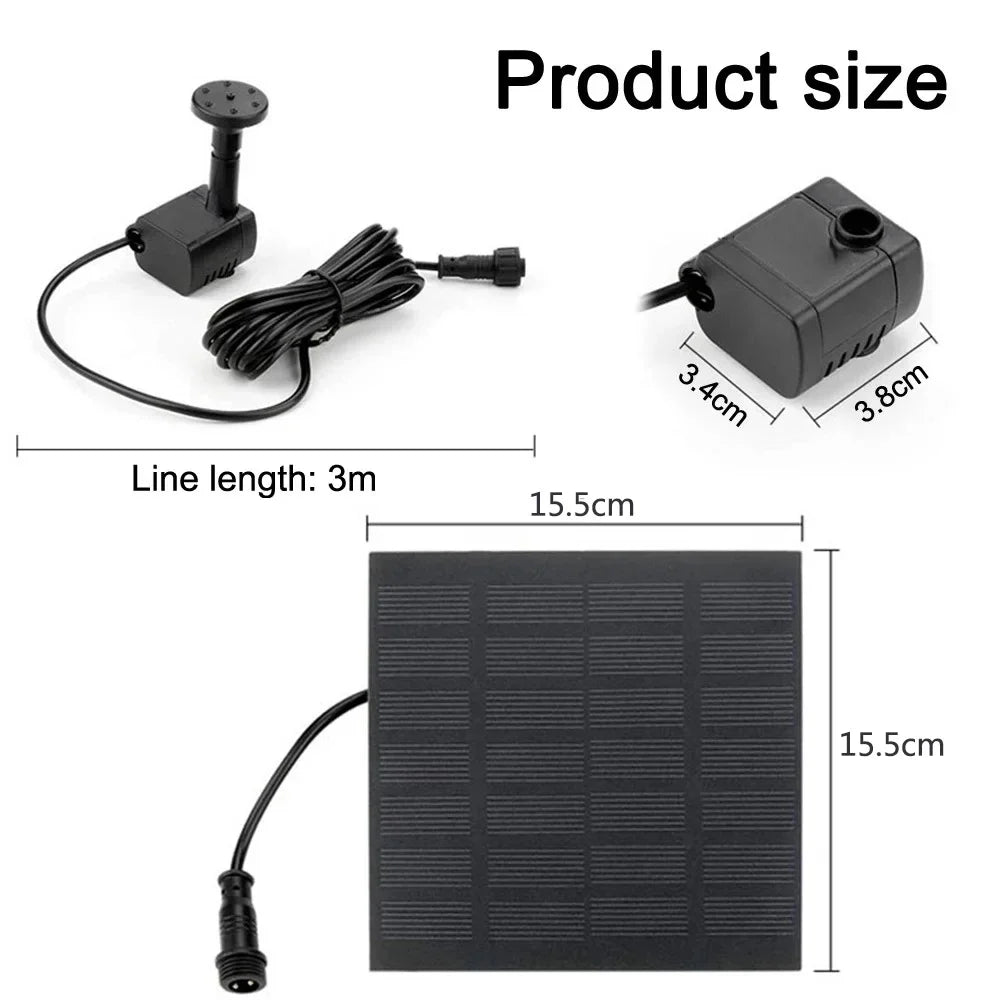 11/15.5cm Solar - Charged Water Fountain Pumps with Panels: 8 - Nozzle Outdoor Watering Equipment Garden Decoration Sets