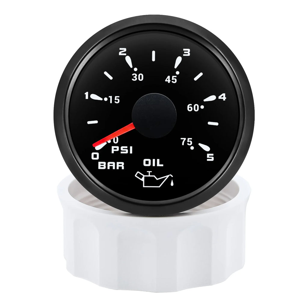 Custom Auto Car 52mm Oil Pressure Gauge+Sensor 7 Color Backlight 0~5Bar 0-10Bar Oil Press Meter with Sensor Marine Boat 12V24V