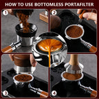51mm Bottomless Coffee Portafilter With 2 Cups Basket for Homix Hibrew h11 Oster Cecotec Phico Brayer br1101 Espresso Machine