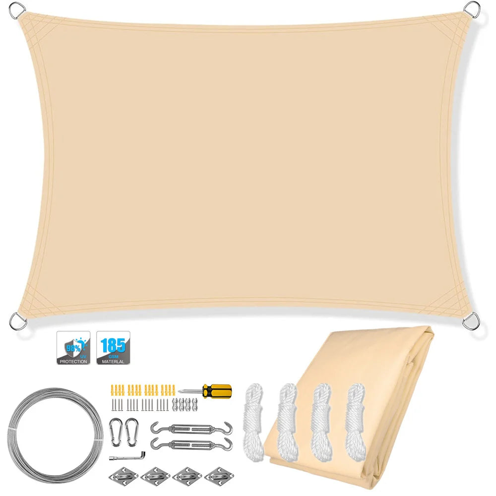 Waterproof Sun Shade Sail Canopy Rectangle UV Block Sun Shelter For Outdoor Garden Patio Backyard Terraza Awning Privacy Screen