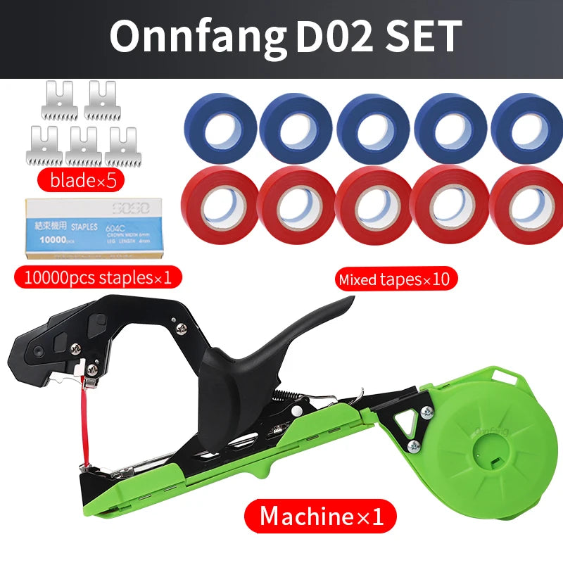 Onnfang Garden Tools Hand Tying Machine Tapetool Vegetables Tapener Black Garter Plants Plant Branch Tapes