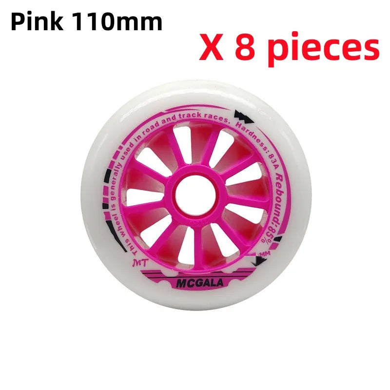 8 Pcs/lot Speed Skating wheels High Response Matter Juice Roller Skates Speeding Racing Wheel 90mm 100mm 110mm Free Shipping