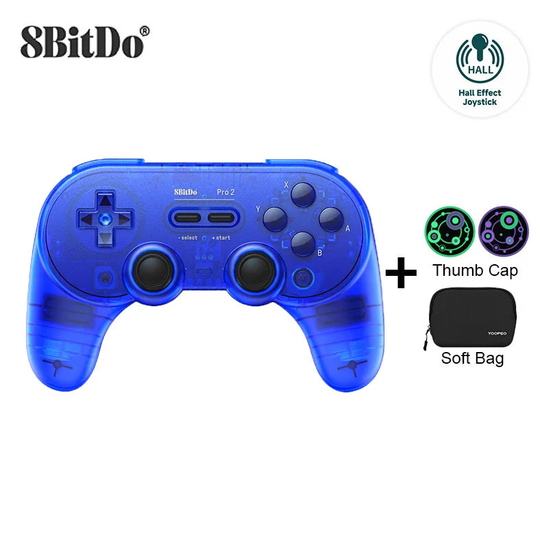 8Bitdo Pro 2 Hall Effect Joystick Bluetooth Controller Wireless Gamepad for Switch /Switch 2 PC macOS Android Steam Raspberry Pi