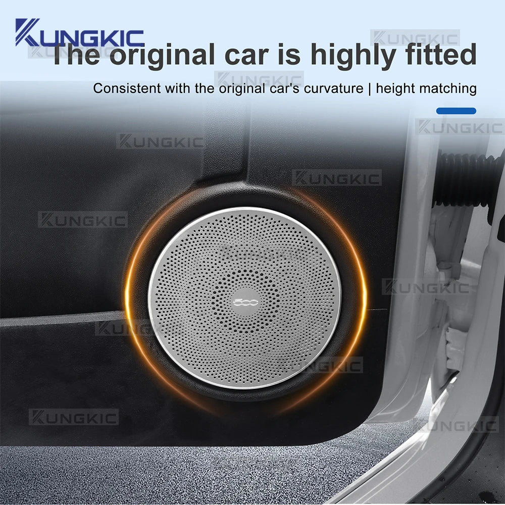 For Abarth 595 595C 695 695C 2012-2024 Fiat 500 500C 2008-2024 500E 2012-2019 Car Stainless Steel Door Horn Audio Speaker Trim