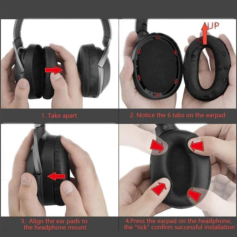 1Pair Replacement Earpads for Sony WH-1000XM3 1000XM3 WH1000XM3 Headphones Earmuff Ear Pads Cushions Accessories Repair Parts