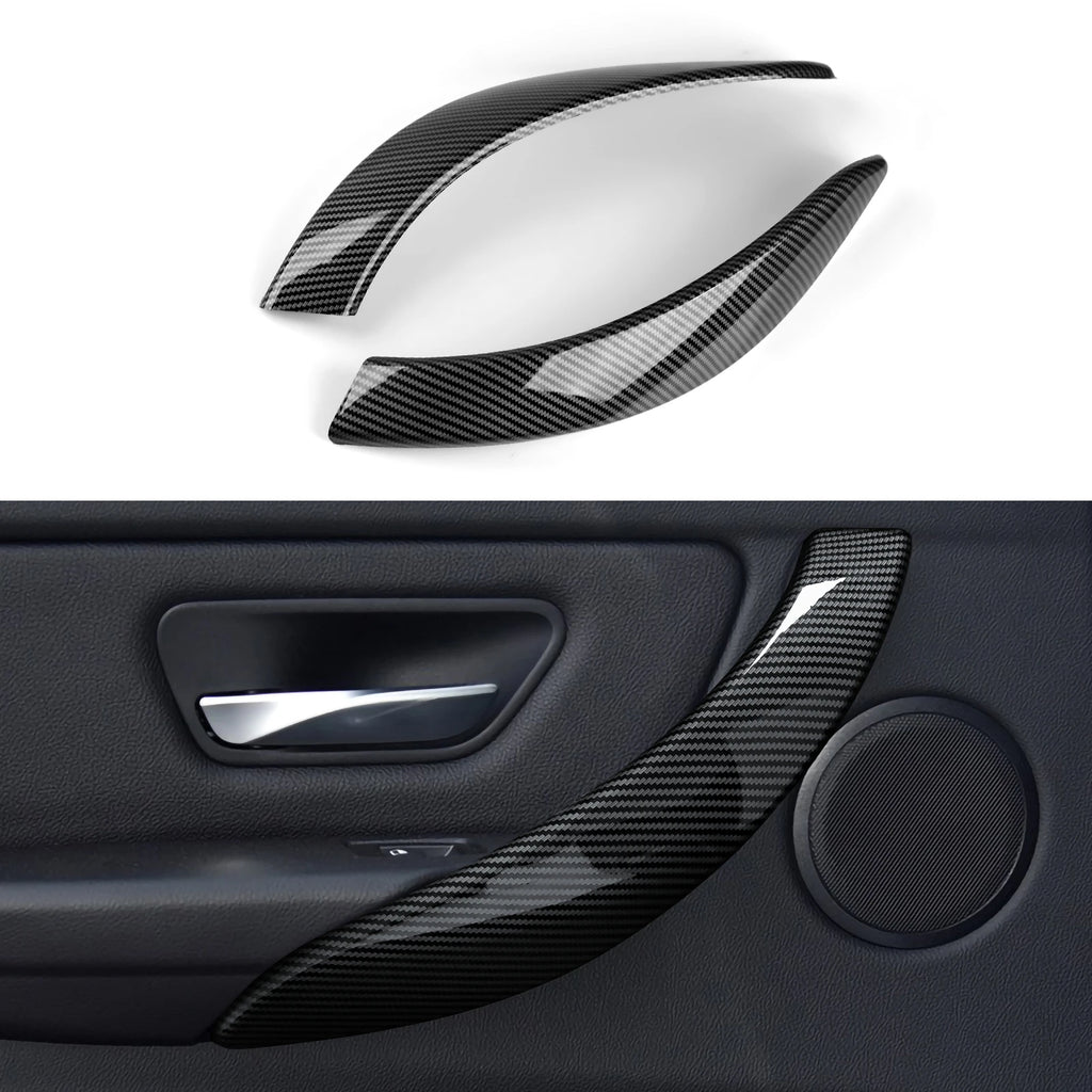 For BMW F30 F31 F34 3GT F32 F33 F36 (2012-2020) Door Handrail Panel Cover Car Trim Accessories, Carbon Fiber ABS Sticker