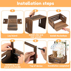 Wood Baby Shower Storage Basket Baby Toys Storage Crate with Handle Decorat Multipurpose Gift Basket for Boys Girls New Parents