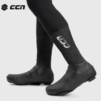 CCN Pro Aero Cycling Shoe Covers Windproof Waterproof PU, Black/White S/M/L 1 Pair