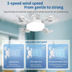 E27 Fan Light 2-in-1 60W  Drone Design Ceiling Fan Light with Remote Control AC85-265V Fan Lighting Bulb for Home Restaurant