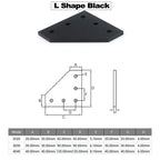 90° corner angle bracket plate, L/T, for 2020/3030/4040 aluminum profile, 4-10pcs