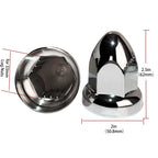 20PCS 33mm Chrome Lug Nut Covers Push On,ABS Chrome Plastic Push-on Bullet Flanged Lug Nut Covers for Semi Trucks