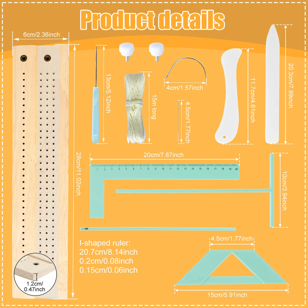14/4Pcs Scrapbooking Tool Book binding kit Starter Notebook DIY Craft Complete Bookbinding Ruler Templates Notebook Journal
