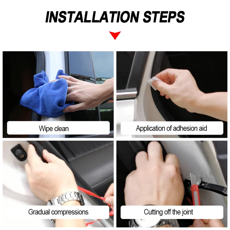 BLALION 5/16/25m Car Door Seal Strips Sticker Double Layer Weatherstrip Rubber Sound Insulation For Car Door Trunk Engine Cover