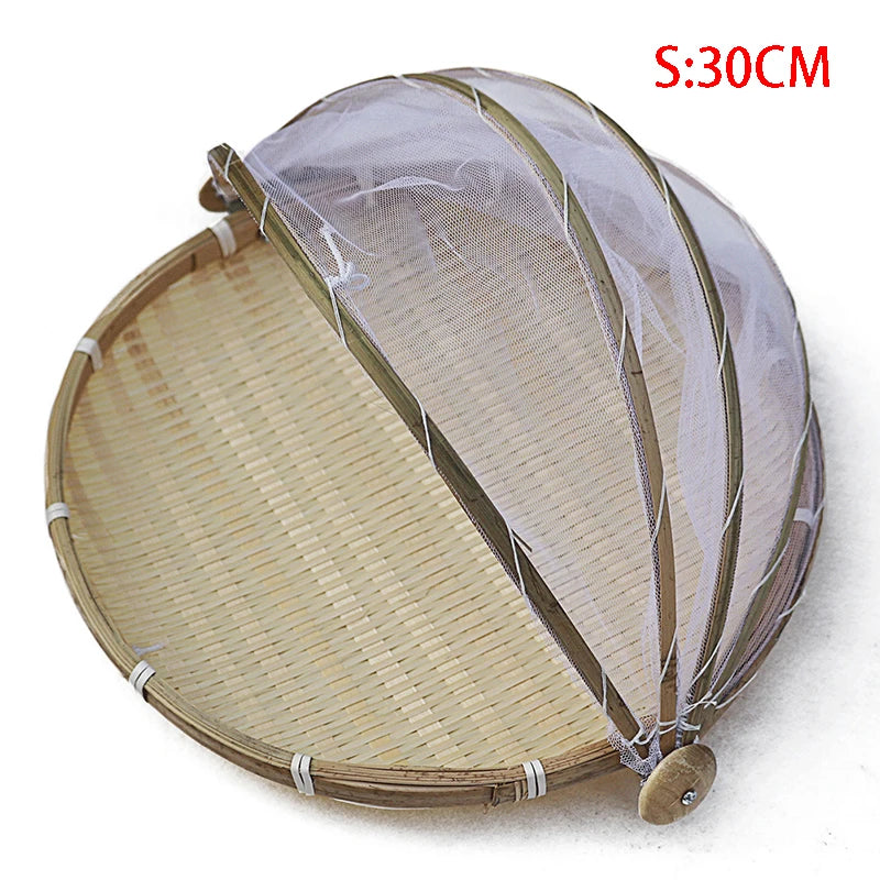 1PC Food Net Cover Storage Basket Hand-Woven Tent Basket Tray Fruit Vegetable Bread Basket Simple Atmosphere Picnic Mesh Basket
