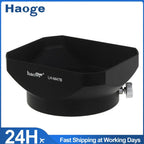 Haoge LH-M47B Metal Lens Hood Shade for Olympus M.ZUIKO Digital 12mm f/2 Lens Black