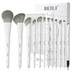 BEILI Vegan Professional Makeup Brush Set 12 Pcs Corn Bamboo Silk Angle Powder Foundation Eyeshadow Eyeliner Brushes Cosmetics