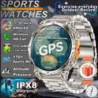2026 New Outdoor GPS Sports Smartwatches Men Compass 5ATM Waterproof 24/7 Health Monitoring Chat GPT Bluetooth Call Smart Watch
