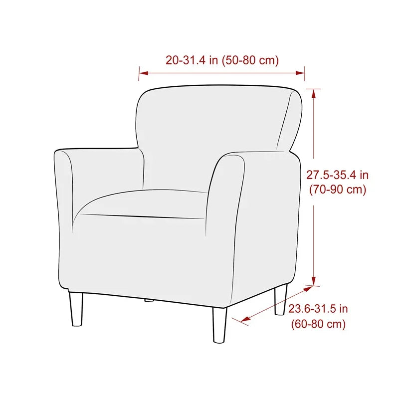 Stretch Spandex Tub Chair Cover Water Repellent Elastic Club Sofa Covers Solid Color Relax Single Armchair Slipcover Bar Counter