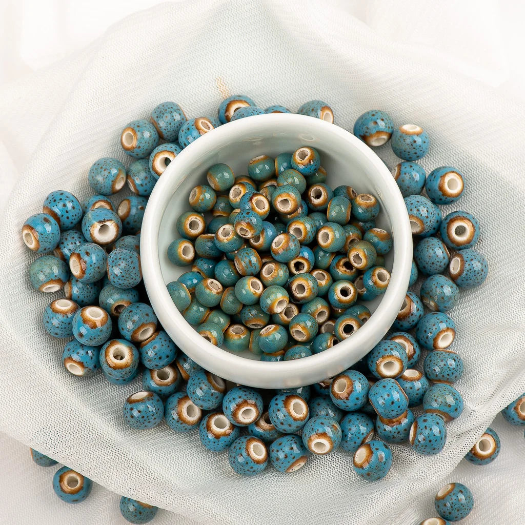6# 8# 100pcs China Ceramic Colorful Beads Bandmade Procelain Bead For Jewelry Making #A507C