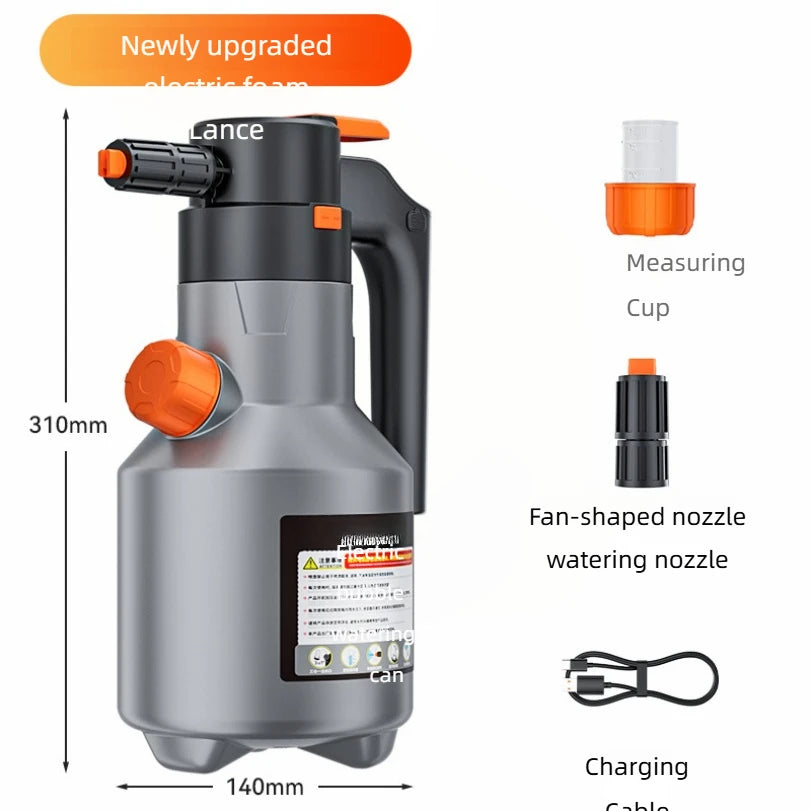 Electric Car Wash Foam Sprayer Household Car Wash Liquid Foam Making Magic Tool High Pressure Pa Spray Bottle Complete Set Of To