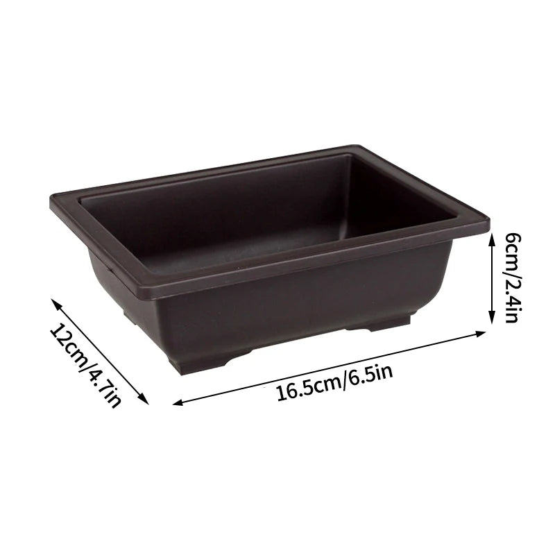 Flowerpots Imitation Purple Clay Succulent Plants Pots Outdoor Garden Landscape Bonsai Pot Trays Rectangular Square Planter