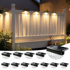 Solar Deck Lights Outdoor 8/16 Pack Solar Step Light Waterproof Fence Lights for Patio Stairs Post Pathway Porch Driveway Yard