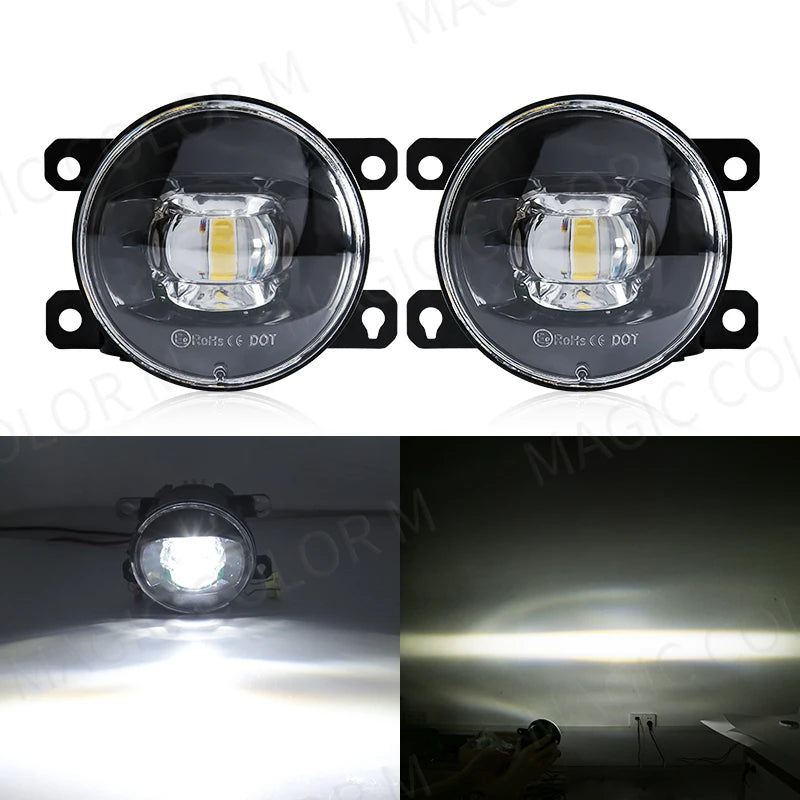 LED Fog Light For Citroen Ford Honda Suzuki Isuzu Mitsubishi Renault Auto Car Fog Lamp 8000LM 30W White Yellow 12V Waterproof