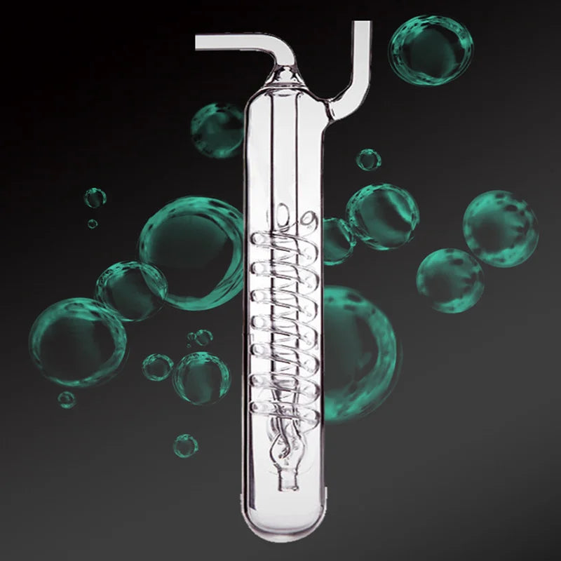 Aquarium Spiral Bubble Recorder Diffuser Glass CO2 Bubble Counter ADA Style Atomizer Water System Fish Tank Plant Pet Products