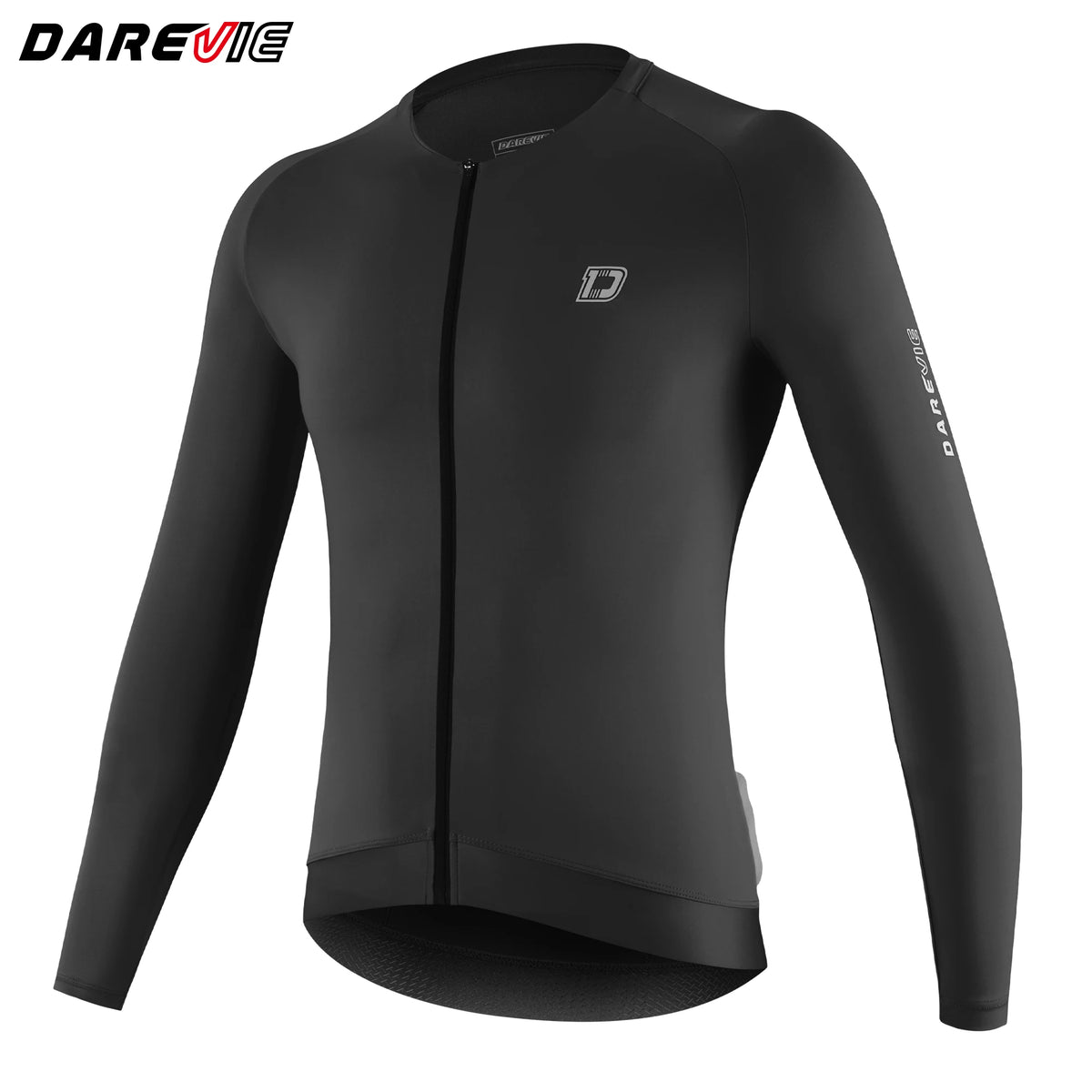DAREVIE Men's Cycling Jersey DVJ278 Moisture Wicking Anti-Slip Hem, Black/Green/Grey/Red