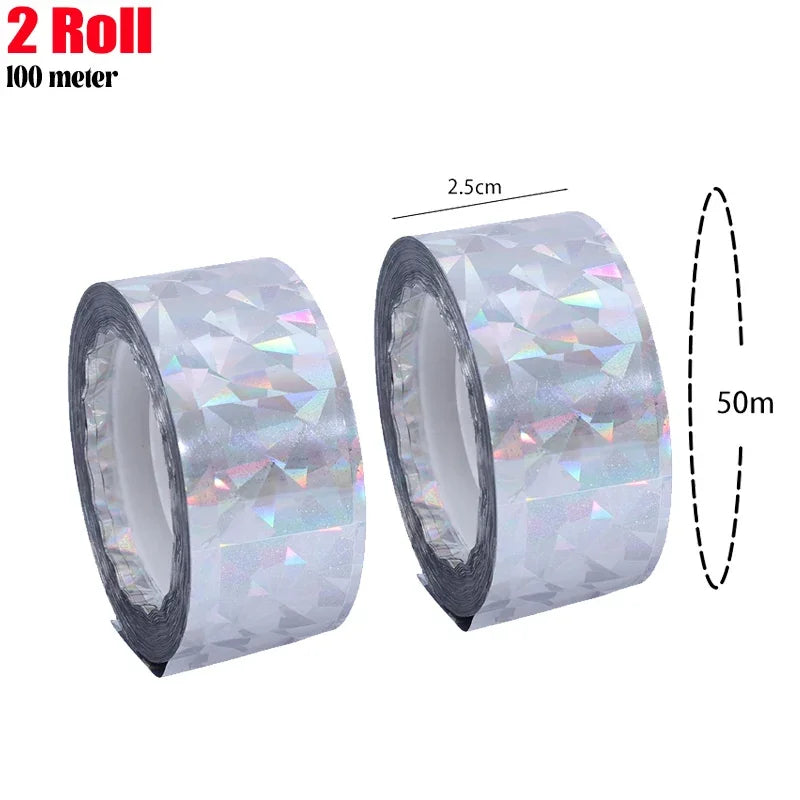 Bird Reflective Tape Repellent Pigeons Away Ribbon Anti Bird Laser Flash Tape Double Sided Garden Orchard Bird-proof Scare Tapes