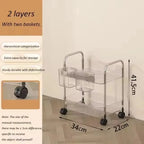 2/3/4 Tiers Mobile Shelf with Wheel Multi-Layers Storage Rack Home Trolley for Snacks Cosmetic Sundries Organizer Rolling Cart