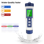 Professional Water Quality Tester 5 In 1 TDS/PH/EC/Temp /Salinity Meter Water Analyzer for Pools Drinking Water Aquarium Monitor