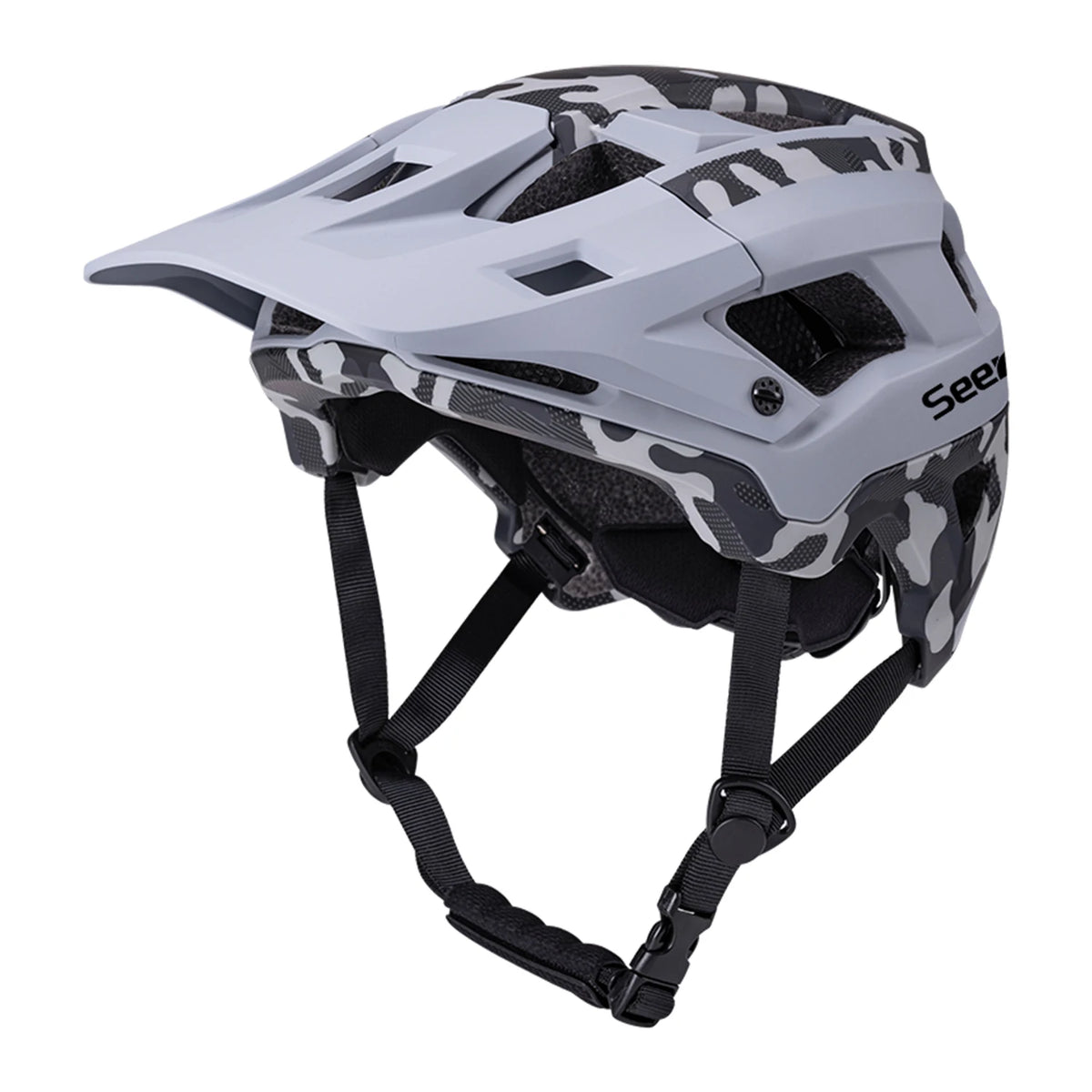 Seeker camouflage mountain bike helmet lightweight breathable road bike riding helmet bicycle outdoor riding protective equipmen
