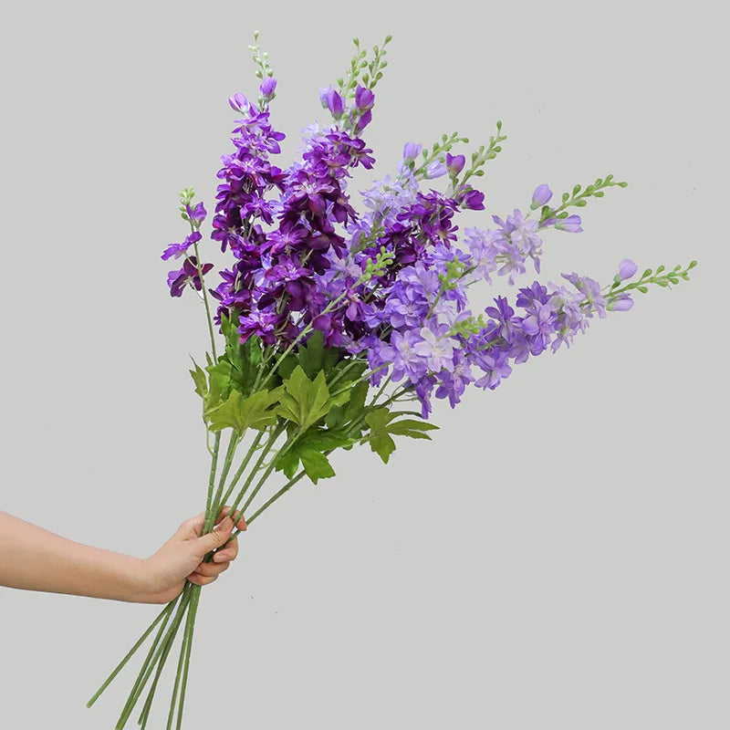 YeeNanee 6pcs Blue Delphinium Artificial Flowers Long Stem Larkspur for Wedding Centerpieces Floral Arrangements Home Vase Decor