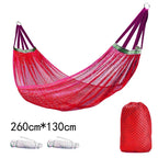 Outdoor Hammock with Ice Silk Mesh, Swing Bent Pole Anti-Tip Camping Travel Accessories